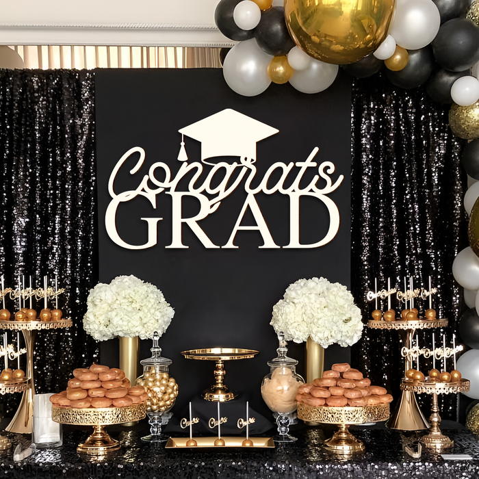 Graduation Party Backdrop Sign - Graduation Decoration Gift - Congrats Grad 2024 Party Supply