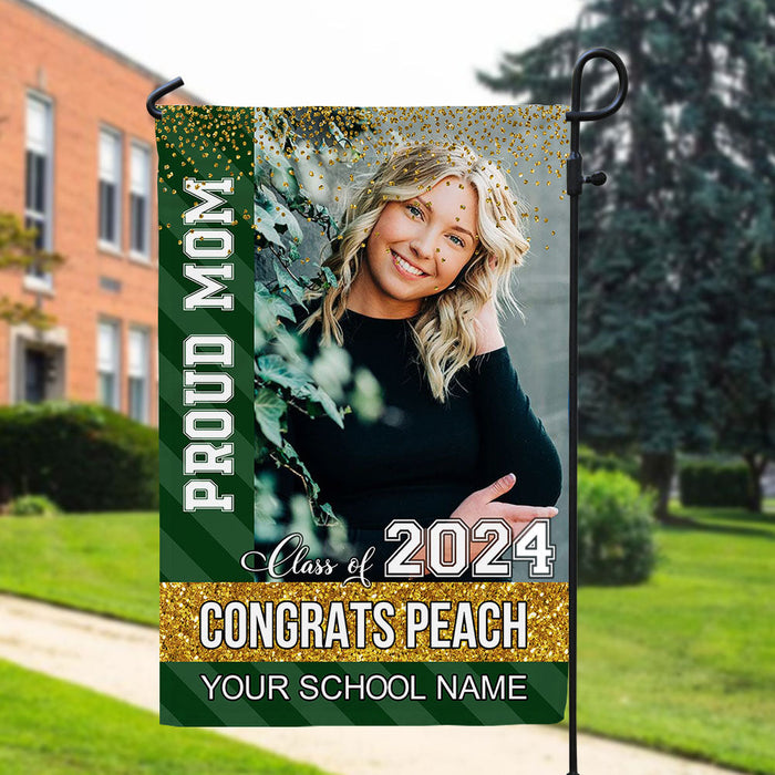 Personalized Congratulations Class of 2024 Garden Flag, Graduation Decoration Gift
