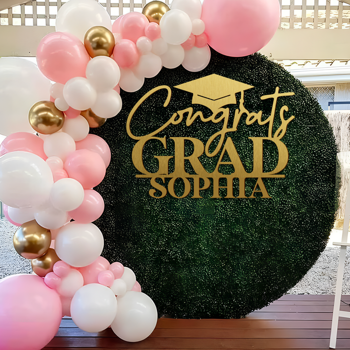 Graduation Party Backdrop Sign - Graduation Decoration Gift - Congrats Grad Name 2024 Party Supply