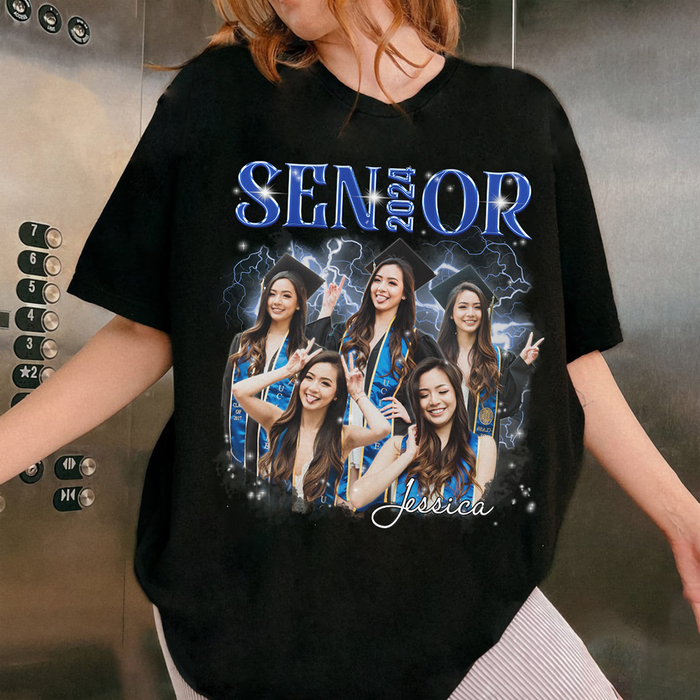 Personalized T-shirt - Gift For Graduates - Retro 90s Senior 2024 Keepsake Gift