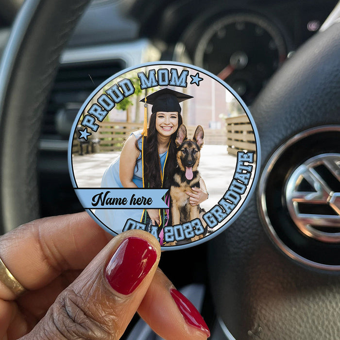 Personalized Proud Mom Of A 2024 Graduate Family Badge Pin Button, Graduation Gift