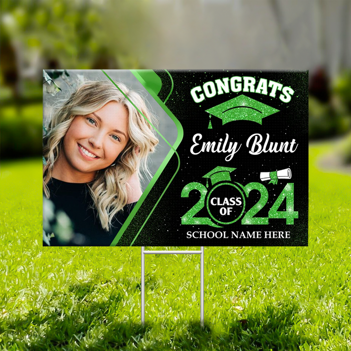 Personalized Yard Sign With Stake - Graduation Gift - Congrats Class Of 2024 Graduate