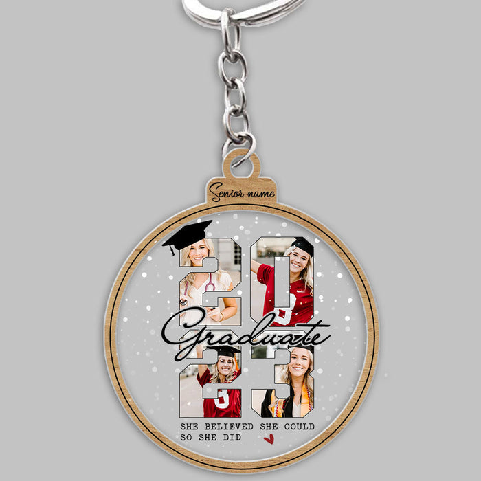 Personalized Photo Graduate 2024 Acrylic Keychain, Graduation Keepsake Gift