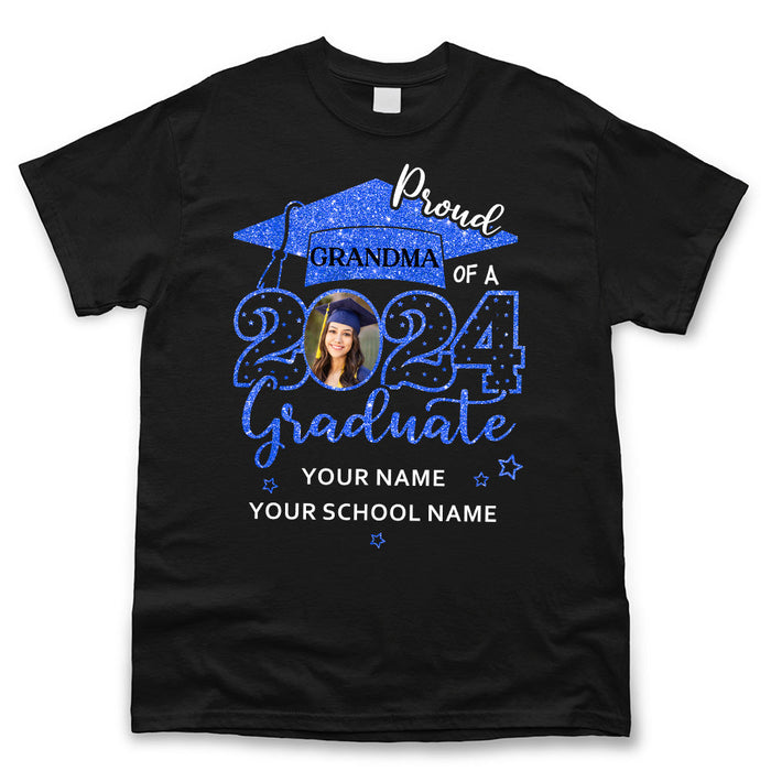 Custom Proud Mom Dad With Graduation Cap Photo Shirts, Graduation Gift