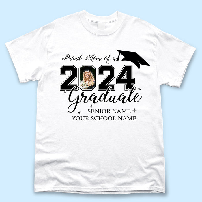 Custom Photo Proud Mom Dad Of A 2024 Graduate Shirts, Graduation Gift