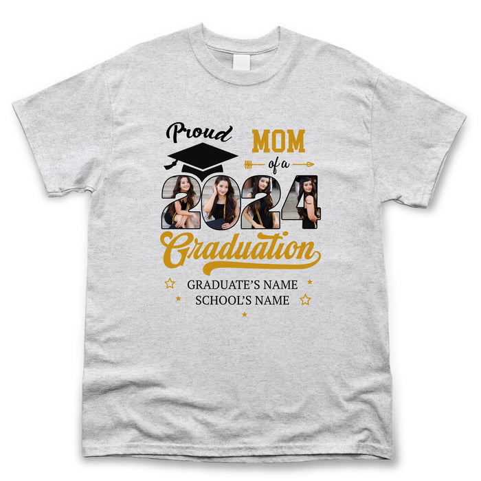 Custom Photo Proud Family Of A 2024 Graduation Shirts, Graduation Gift