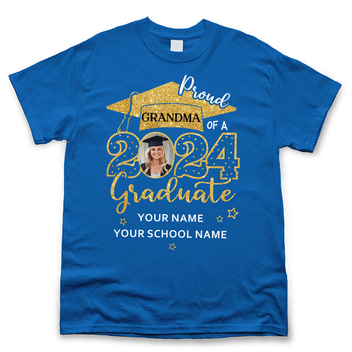 Custom Proud Mom Dad With Graduation Cap Photo Shirts, Graduation Gift