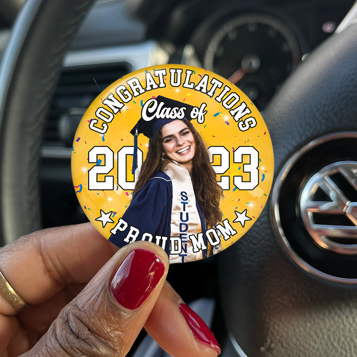 Personalized Proud Family Senior 2024 Photo Pin Button Badge, Graduation Gift